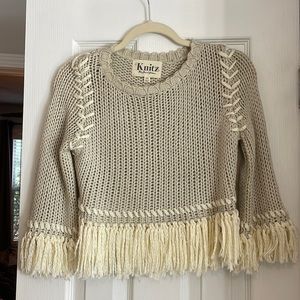 Cropped crochet sweater